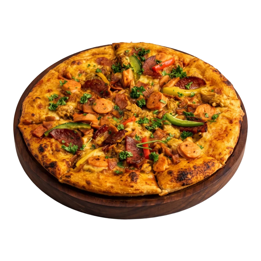 La misma pizza, recortada, sin el fondo